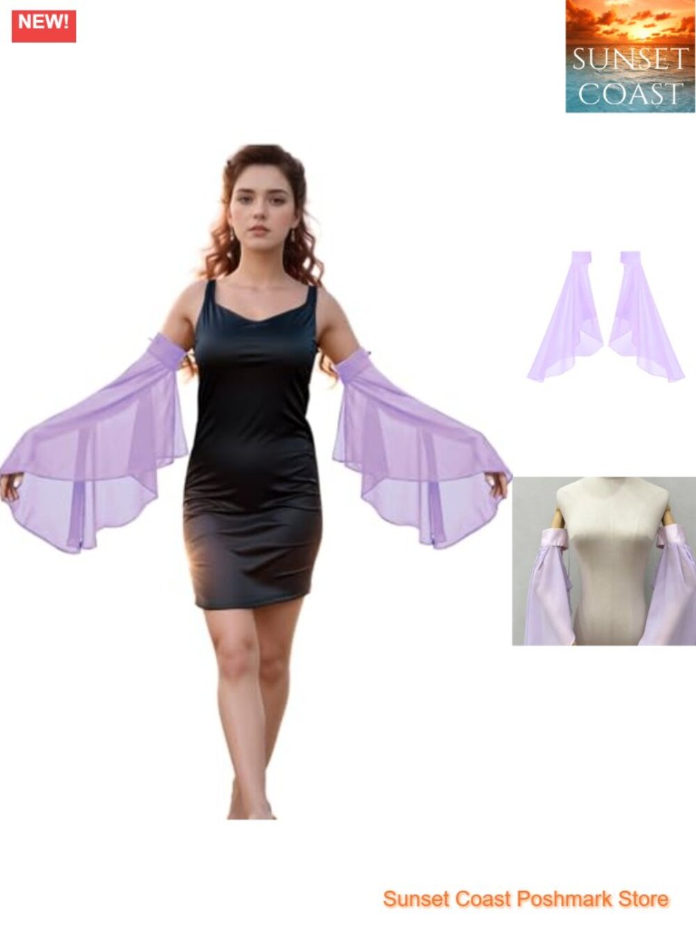 Chiffon Detachable Bell Sleeves Wedding Dress Accessories Arm Covers Victorian